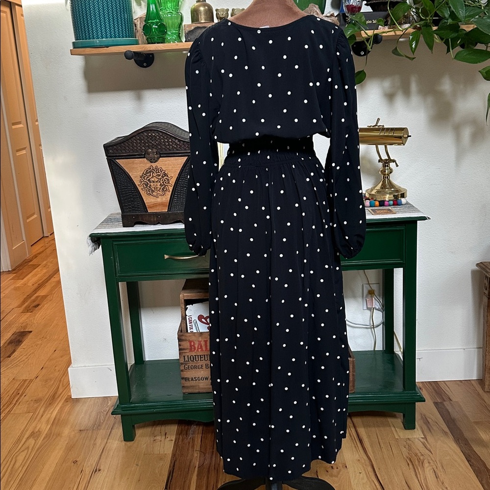 Smock Waist Polka Dot Maxi Dress - Picture 3 of 12
